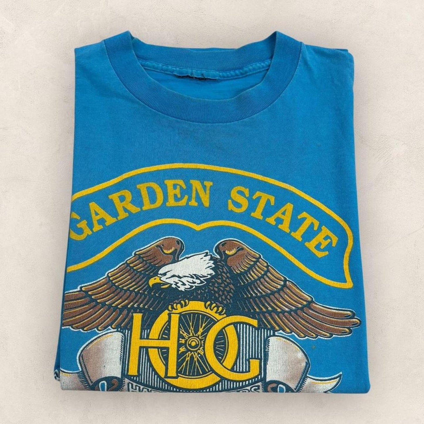 Vintage 90s USA Harley Davidson owners group New Jersey motorcycle club t-shirt