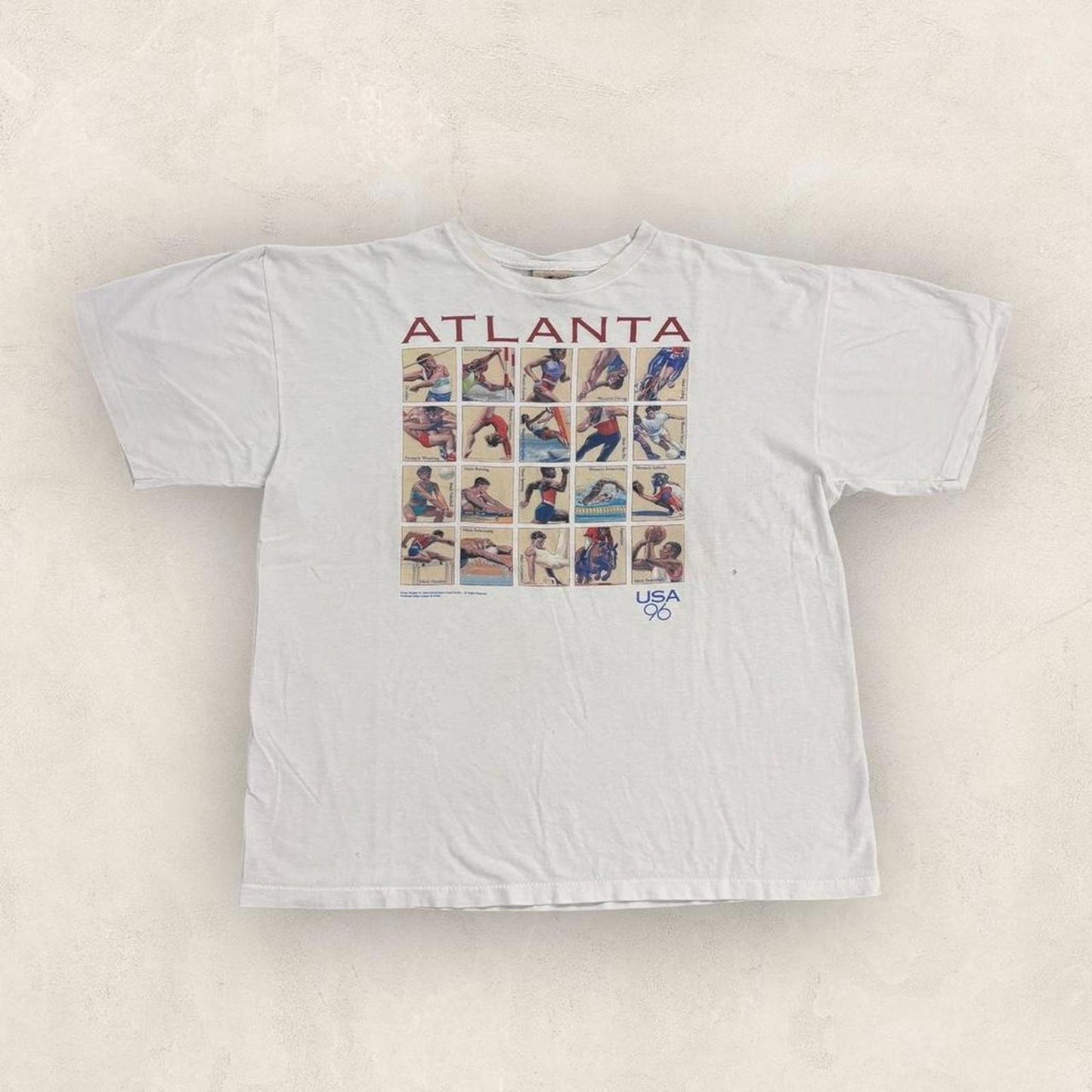 Vintage 90s USA Atlanta Olympics summer games athletics graphic t-shirt