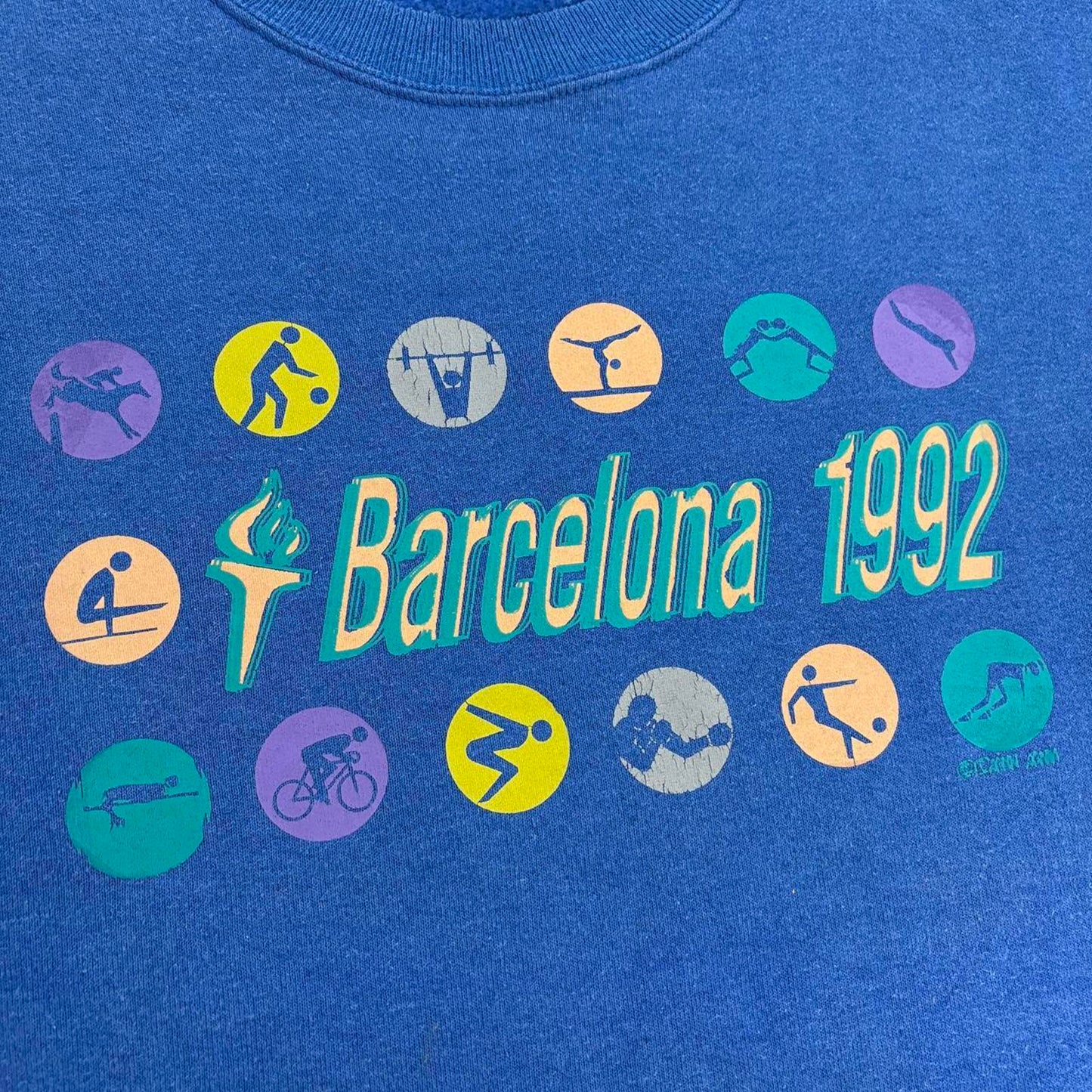 Vintage 90s Barcelona Olympics summer games athletics graphic sweatshirt