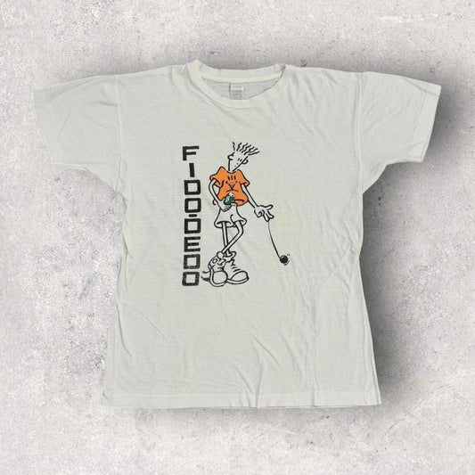 Vintage 90s USA Fido Dido 7up soda cartoon promotional t-shirt