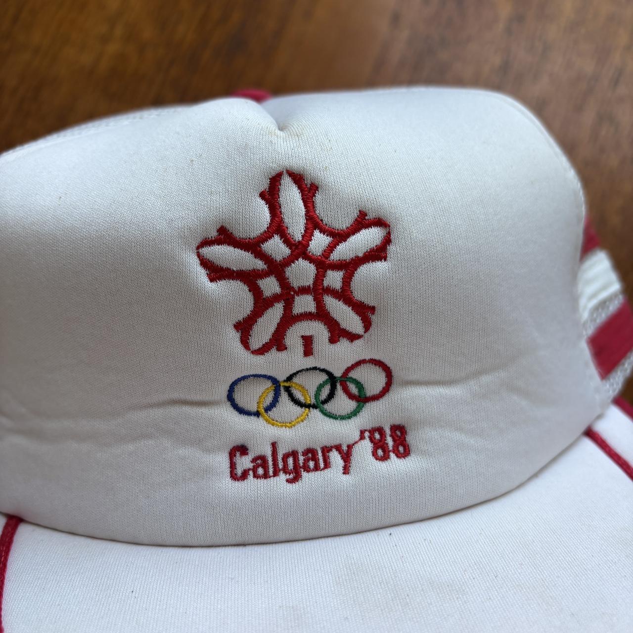 Vintage 80s Calgary Olympics winter games snow sports Canada trucker cap