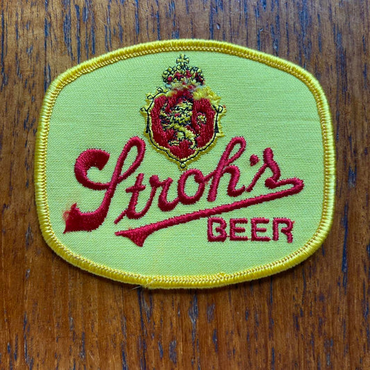Vintage 80s USA Stroh’s beer alcohol embroidered patch