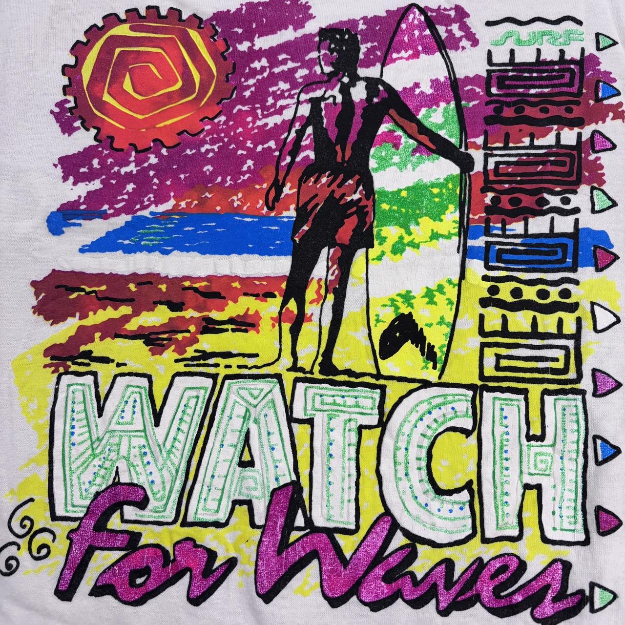 Vintage 90s USA watch for waves surfing graphic t-shirt