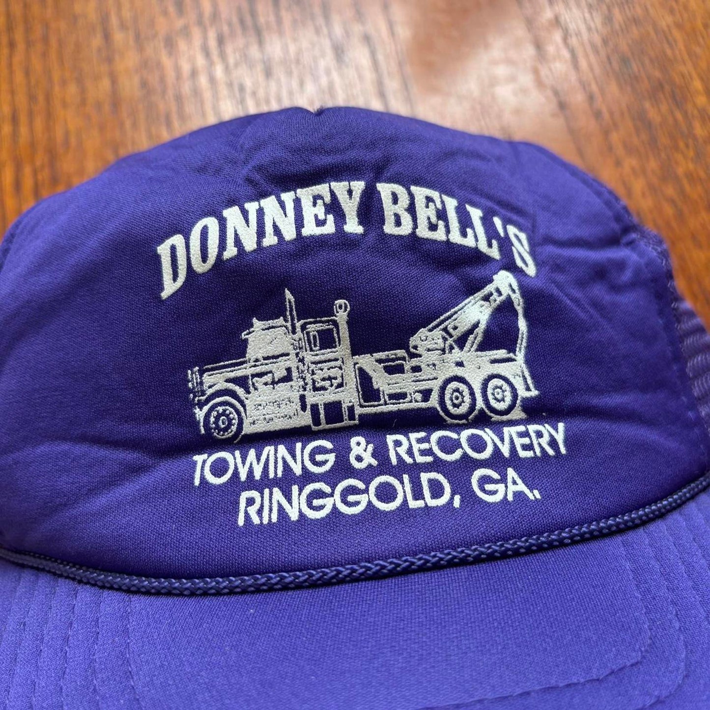 Vintage 90s USA Donney Bell's towing recovery Georgia workwear trucker cap
