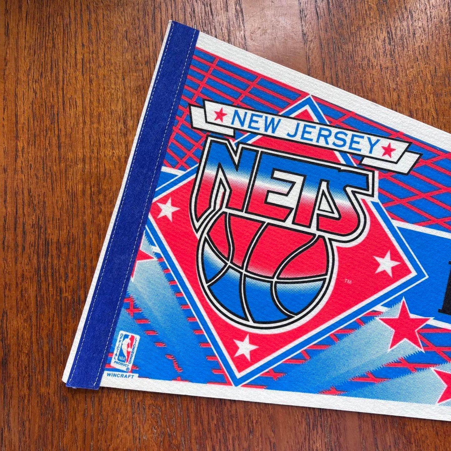 Vintage 90s USA New Jersey Nets NBA basketball felt pennant