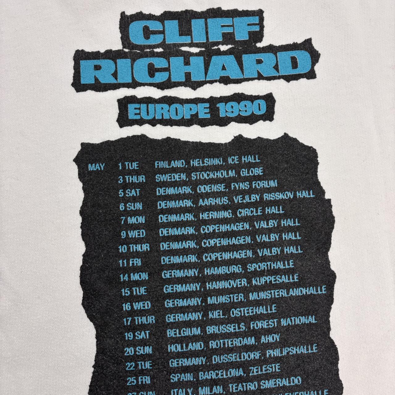 Vintage 90s Cliff Richard European Tour 1990 concerts musician band sweatshirt