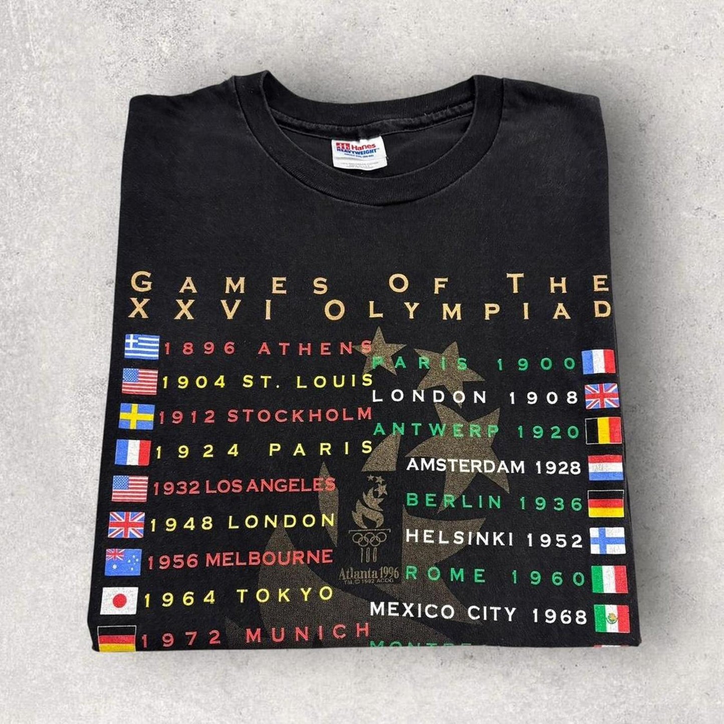 Vintage 90s USA Atlanta Olympics centennial games athletics graphic t-shirt