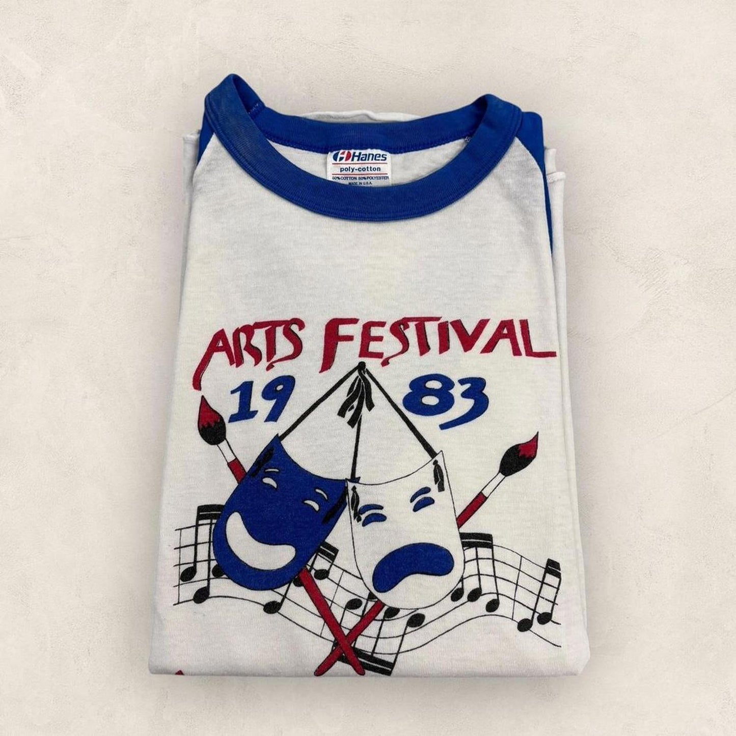 Vintage 80s USA Westminster Arts Festival longsleeve ringer t-shirt