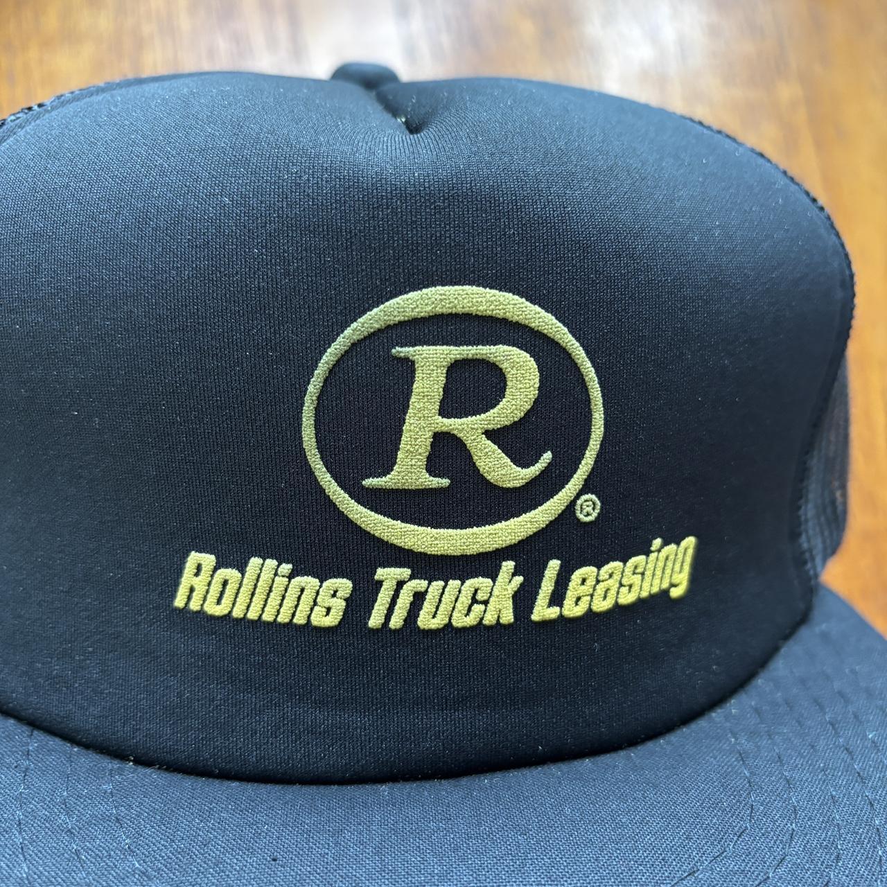 Vintage 90s USA Rollins truck leasing transportation graphic trucker cap