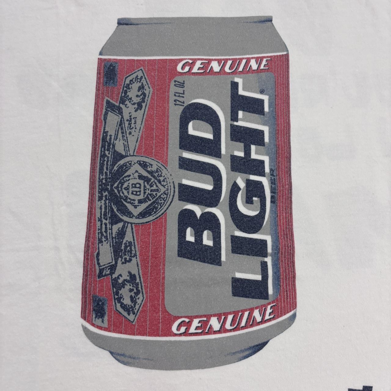 Vintage 90s USA Budweiser Bud Light beer promotional t-shirt