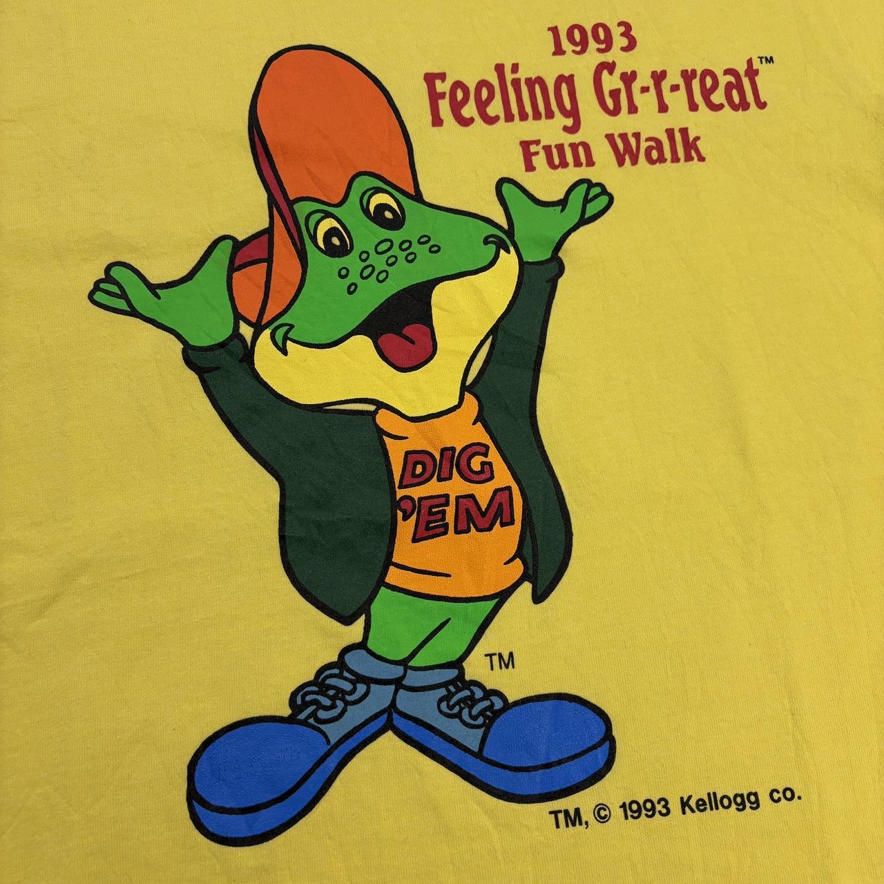 Vintage 90s USA Kellogg’s cereal fun walk 93 cartoon frog graphic t-shirt