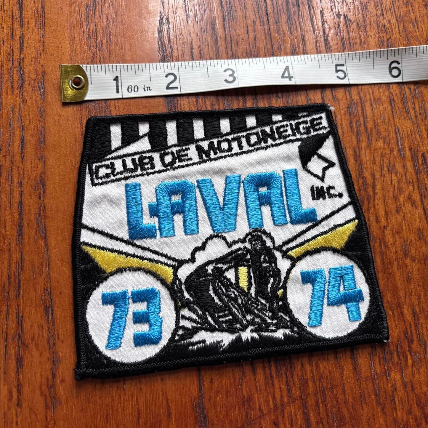 Vintage 70s snowmobile club Laval Quebec large embroidered patch