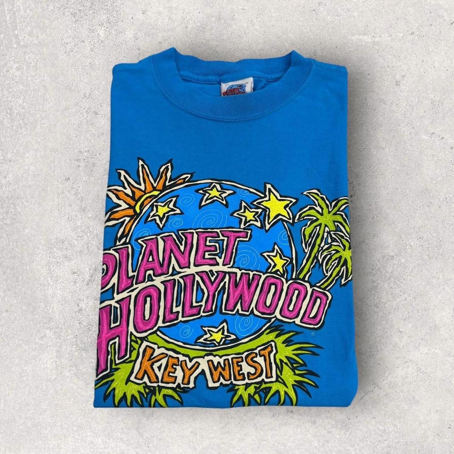 Vintage 90s USA Planet Hollywood Key West Florida bar restaurant graphic t-shirt