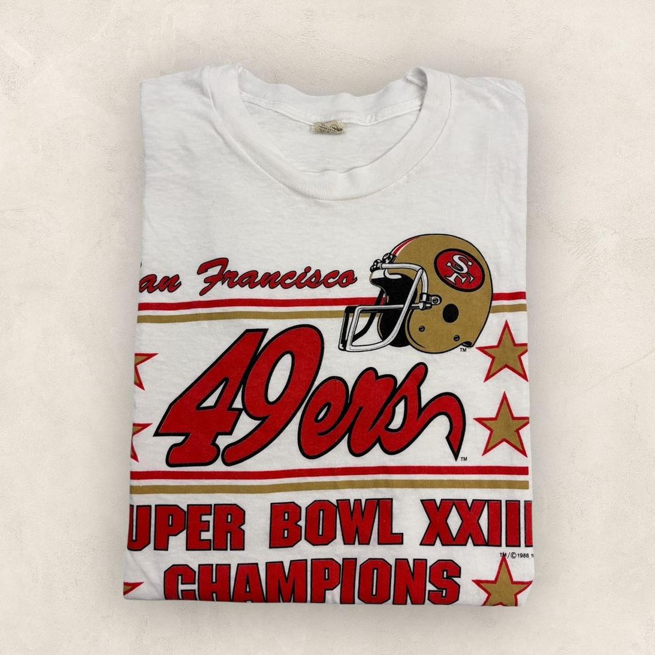 Vintage 80s USA San Francisco 49ers Super Bowl 23 champions NFL American Football t-shirt