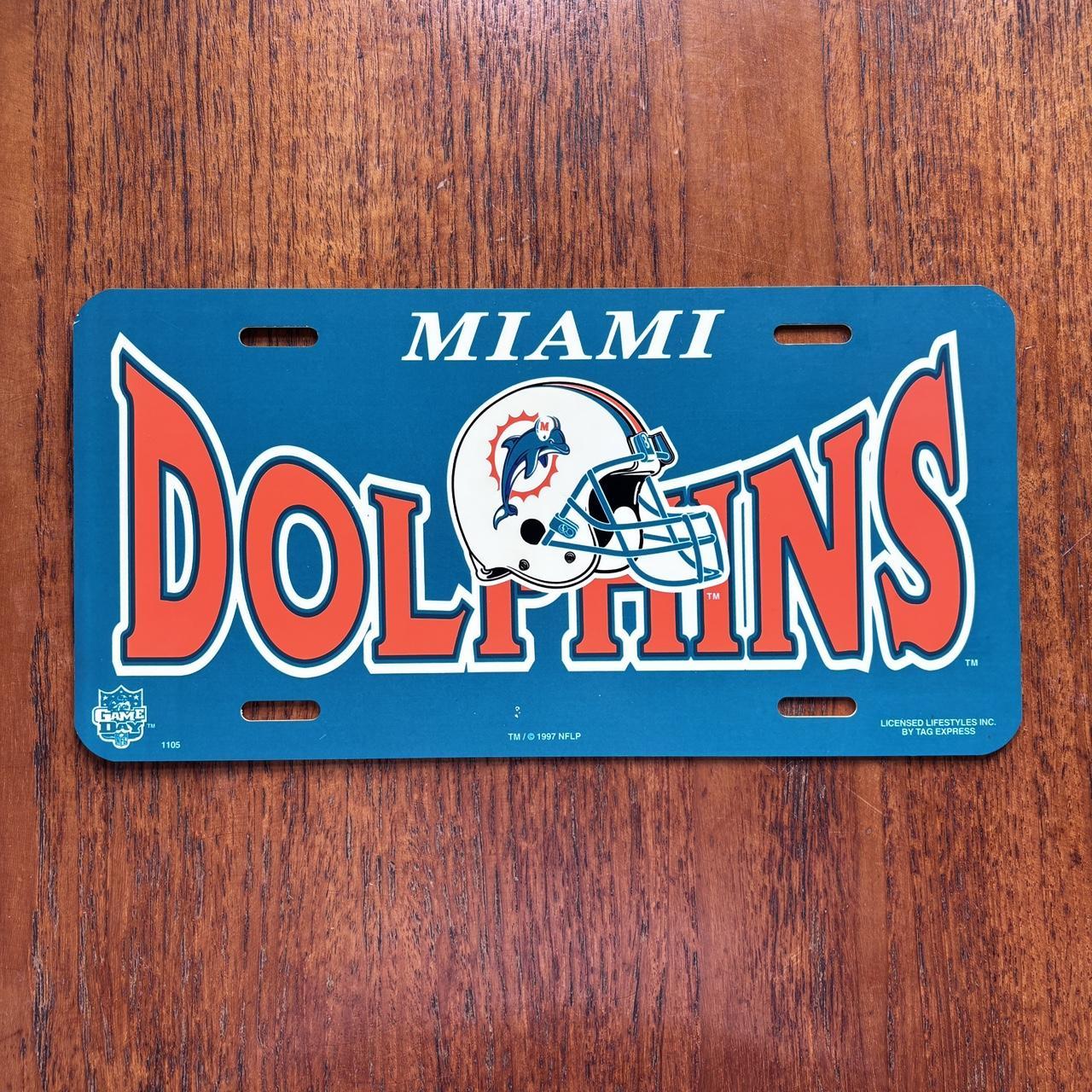 Vintage 90s USA Miami Dolphins NFL American Football novelty license plate