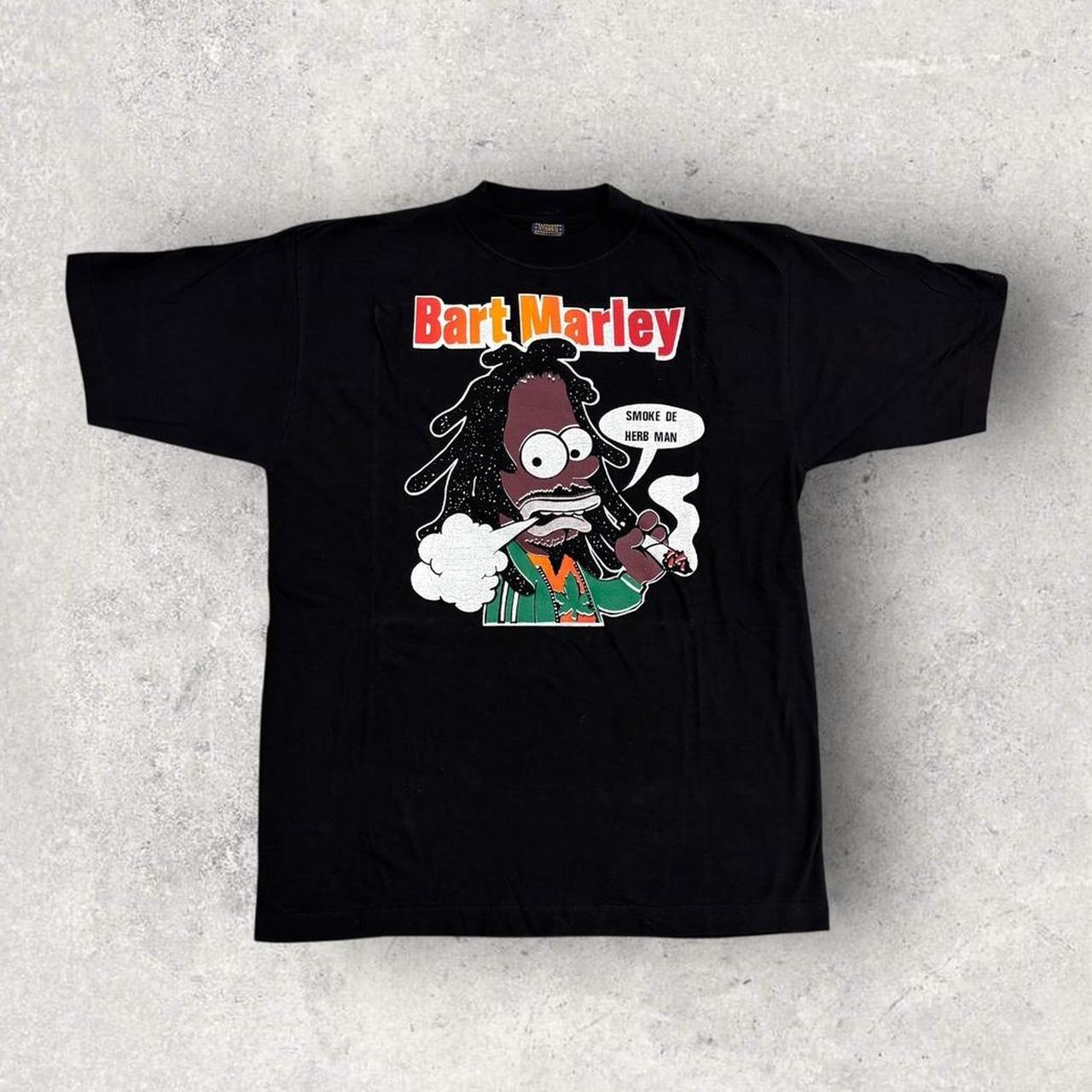 Vintage 90s Bart Marley parody Bart Simpson reggae cartoon graphic t-shirt