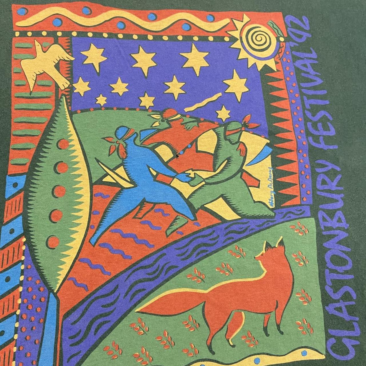 Vintage 90s USA Glastonbury Festival music graphic t-shirt