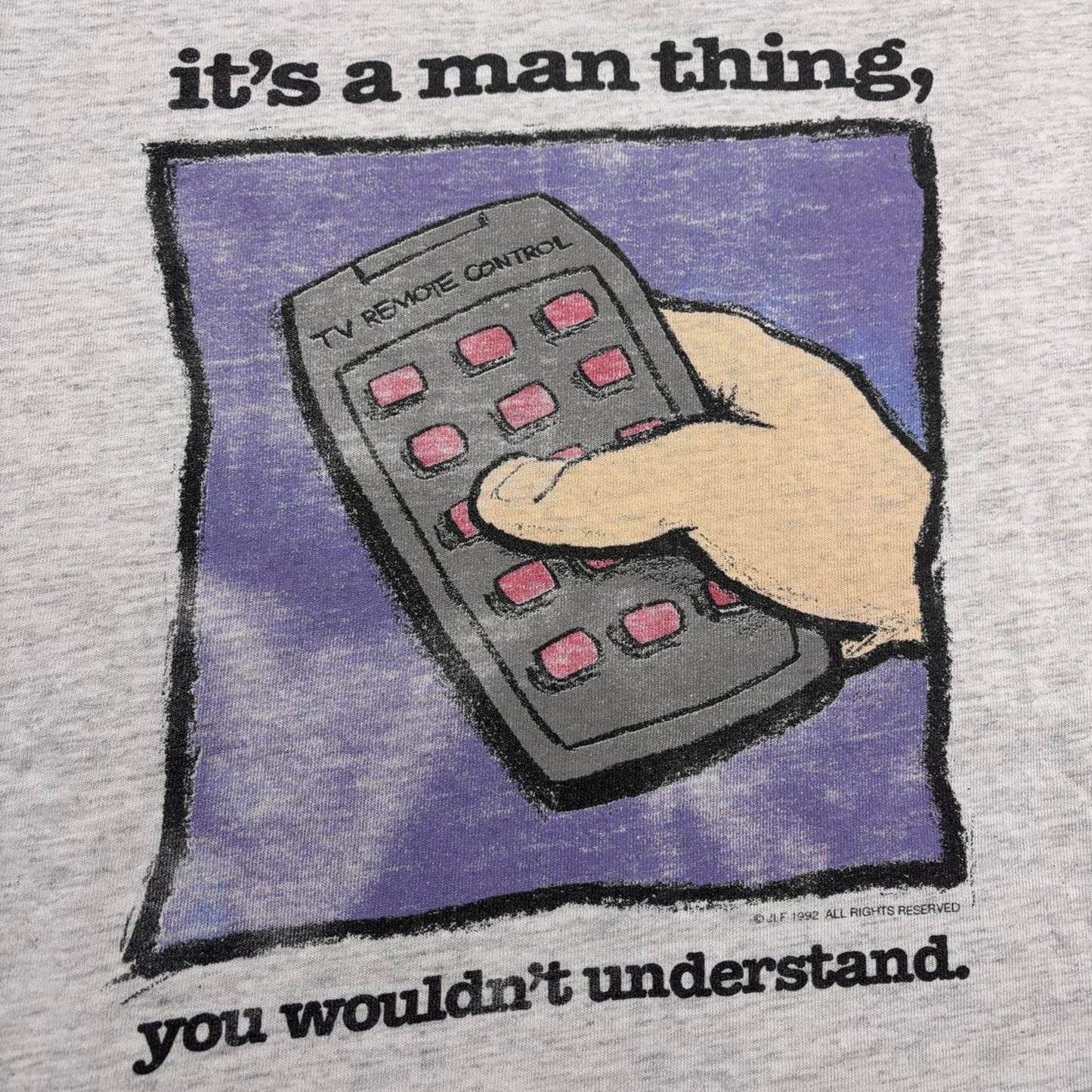 Vintage 90s USA TV remote control humour novelty graphic t-shirt