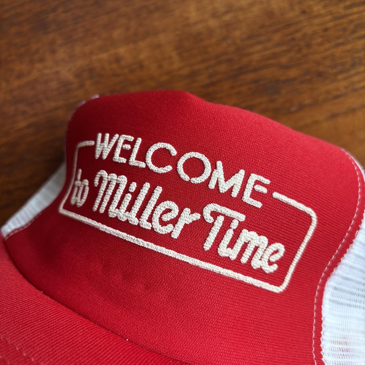 Vintage 90s USA Miller lite beer alcohol promotional graphic trucker cap