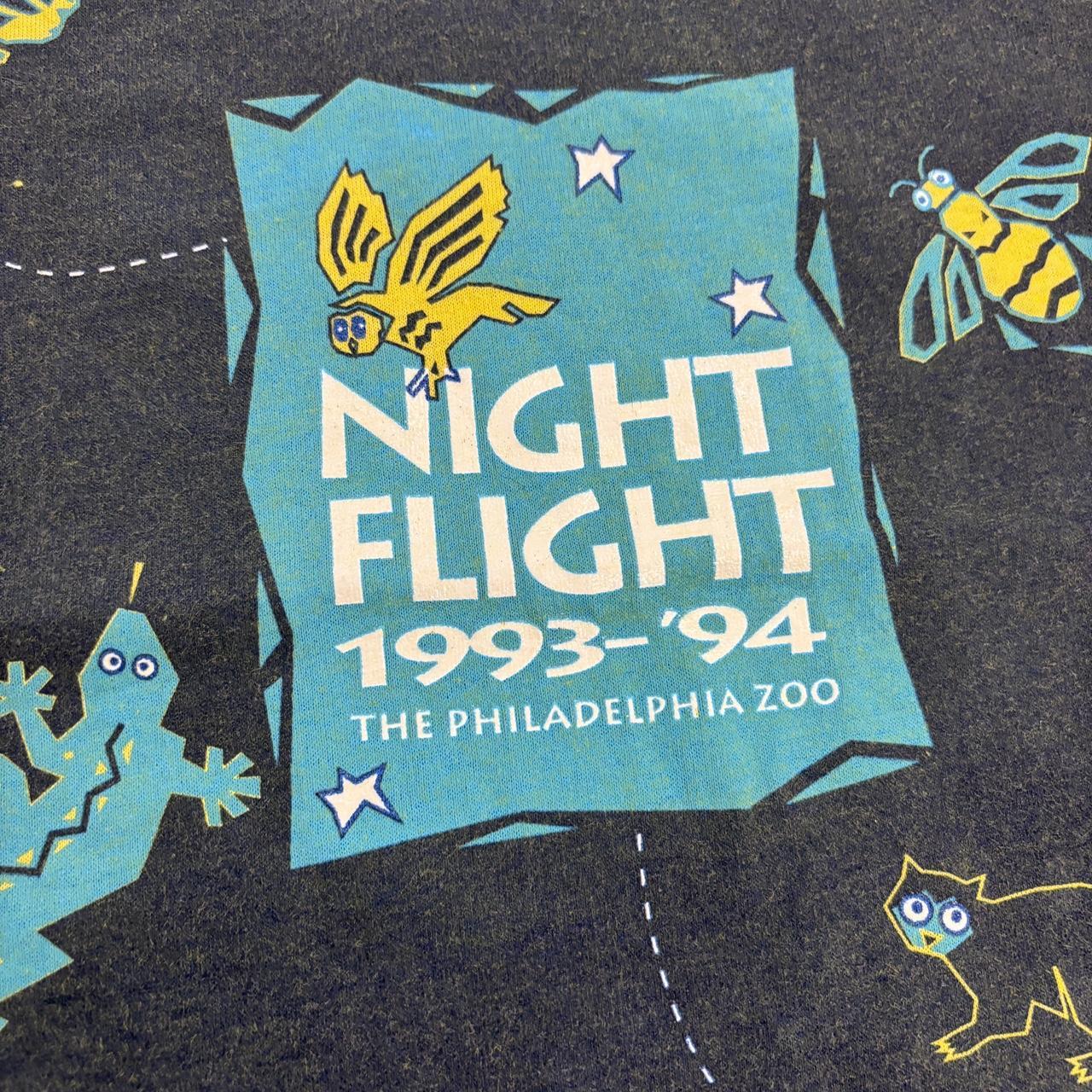 Vintage 90s USA Philadelphia Zoo night flight nature wildlife graphic t-shirt