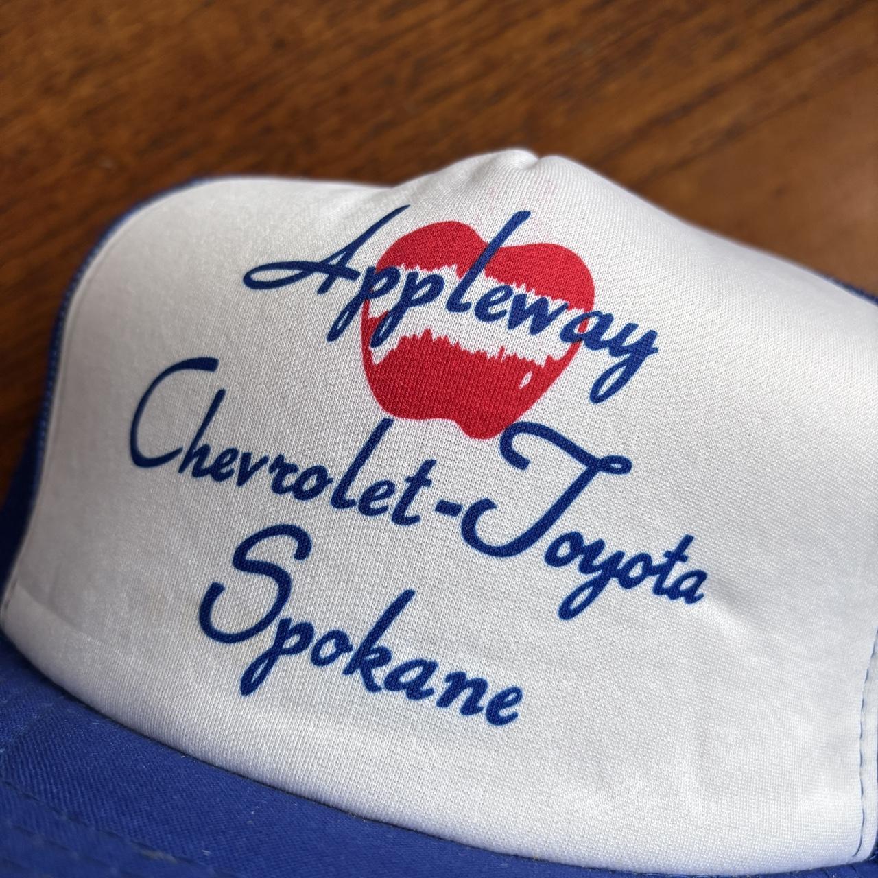 Vintage 90s USA Chevrolet Toyota automobile dealership Spokane Washington trucker cap