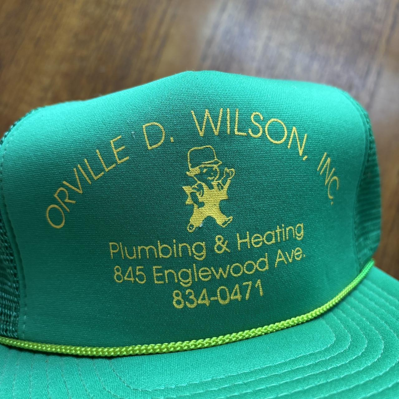 Vintage 90s Orville Wilson plumbing heating construction workwear trucker cap