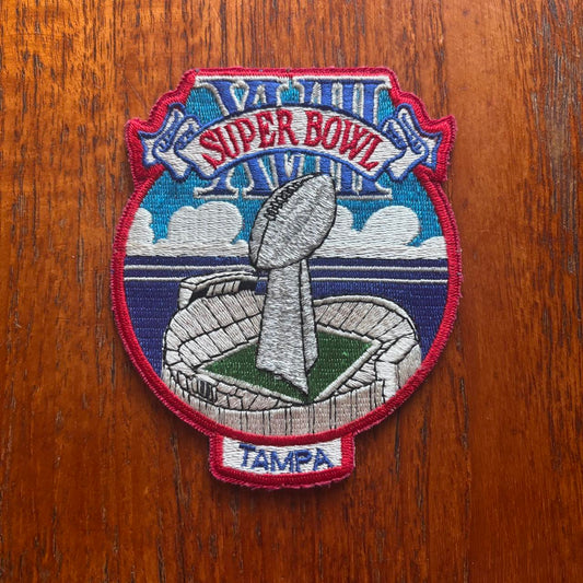 Vintage 80s USA Super Bowl 18 NFL American Football embroidered patch