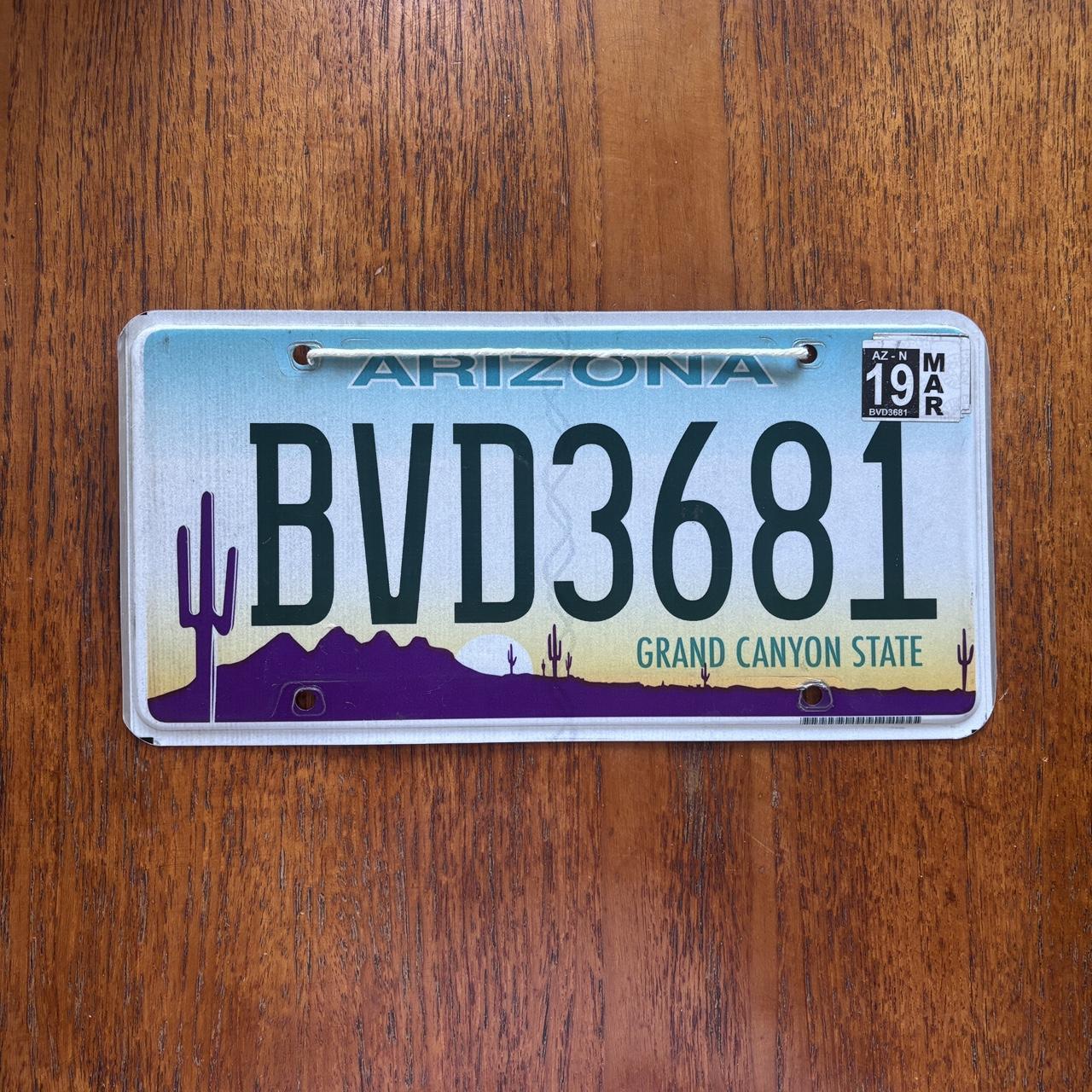 Vintage Y2K USA Arizona Grand Canton state American license plate