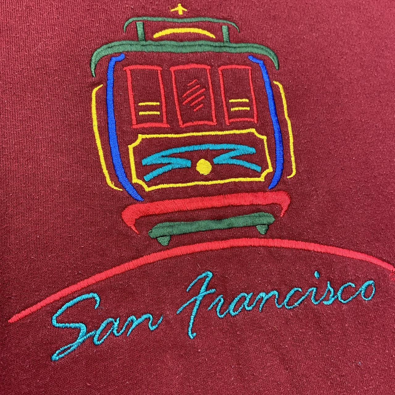 Vintage Y2K 2000s San Francisco California tram embroidered graphic sweatshirt