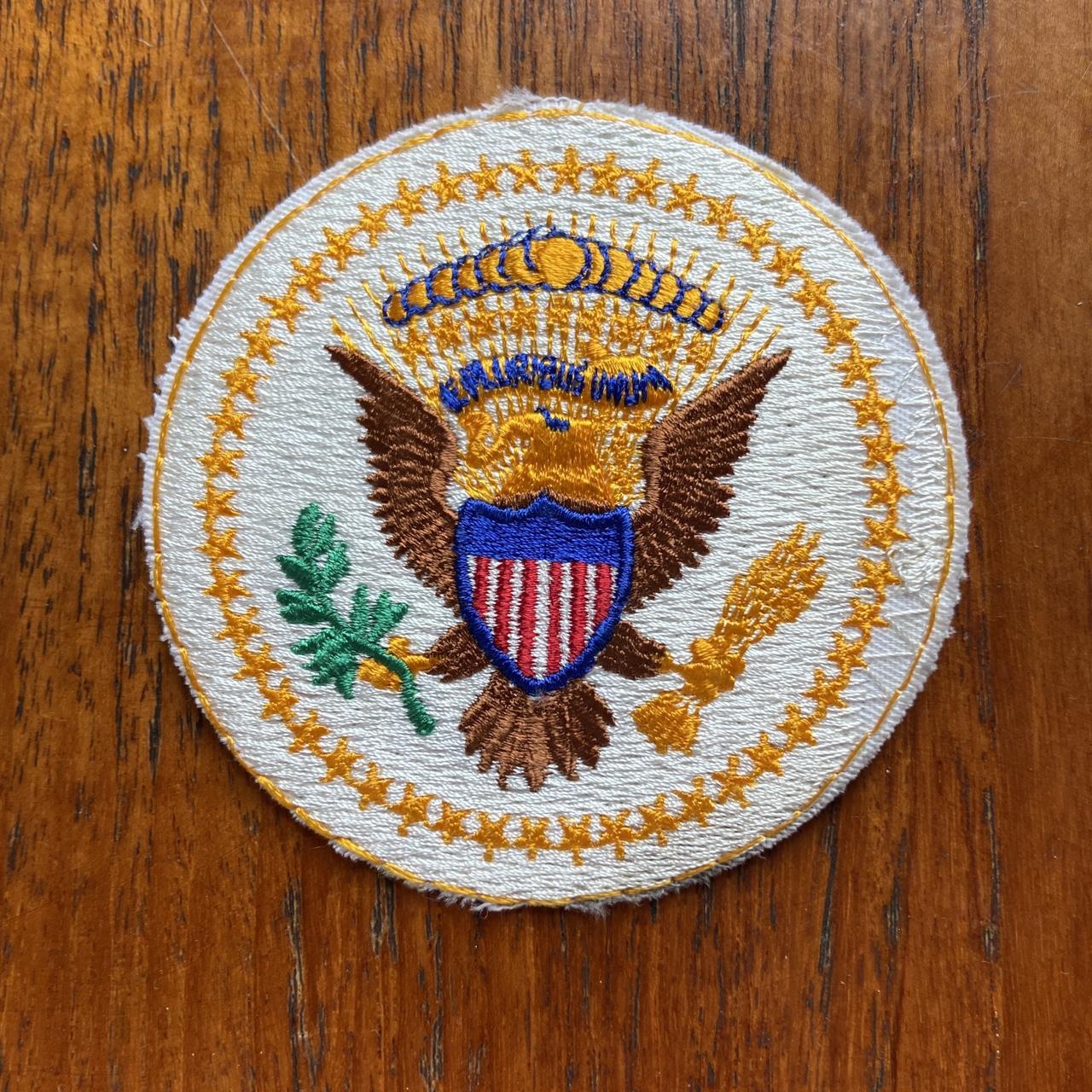Vintage 80s USA American eagle seal of United States emblem embroidered sew on badge