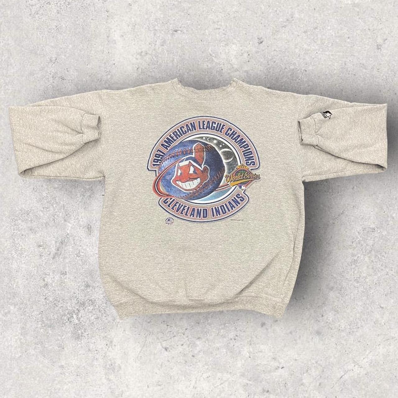 Vintage 90s USA Cleveland Indians World Series champions mlb Baseball promotional sweatshirt