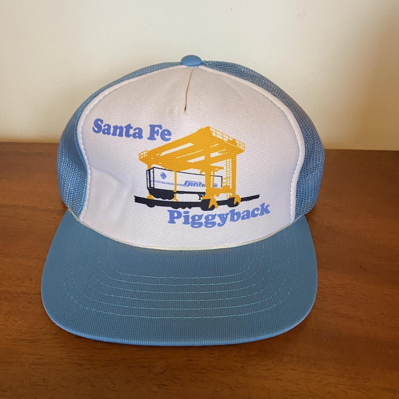 Vintage 90s USA Santa Fe New Mexico piggyback transport graphic cap