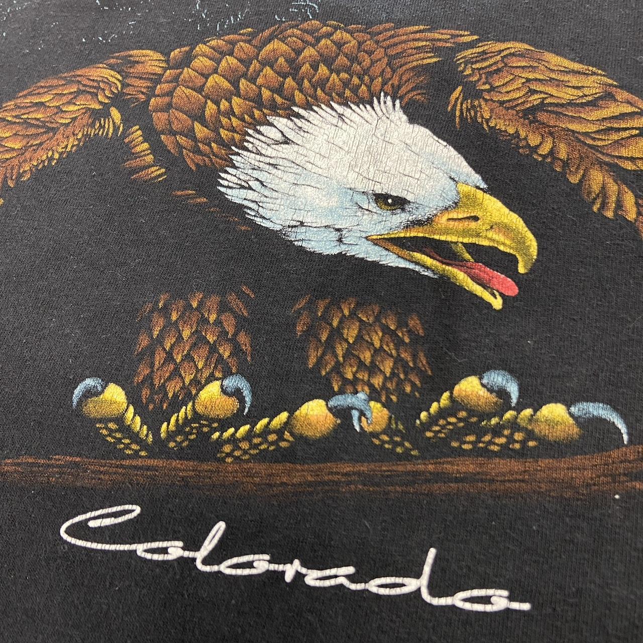 Vintage 90s USA American eagle Colorado nature wildlife promotional graphic t-shirt