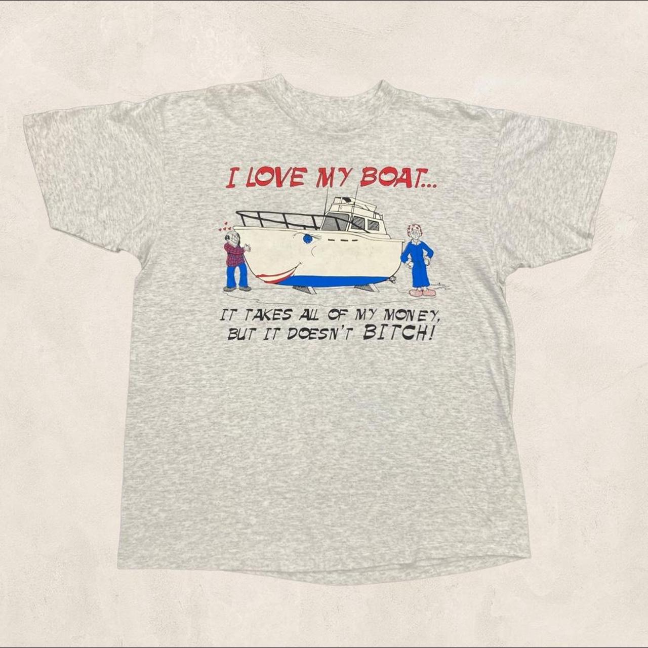 Vintage 90s USA novelty humour “I love my boat” graphic t-shirt