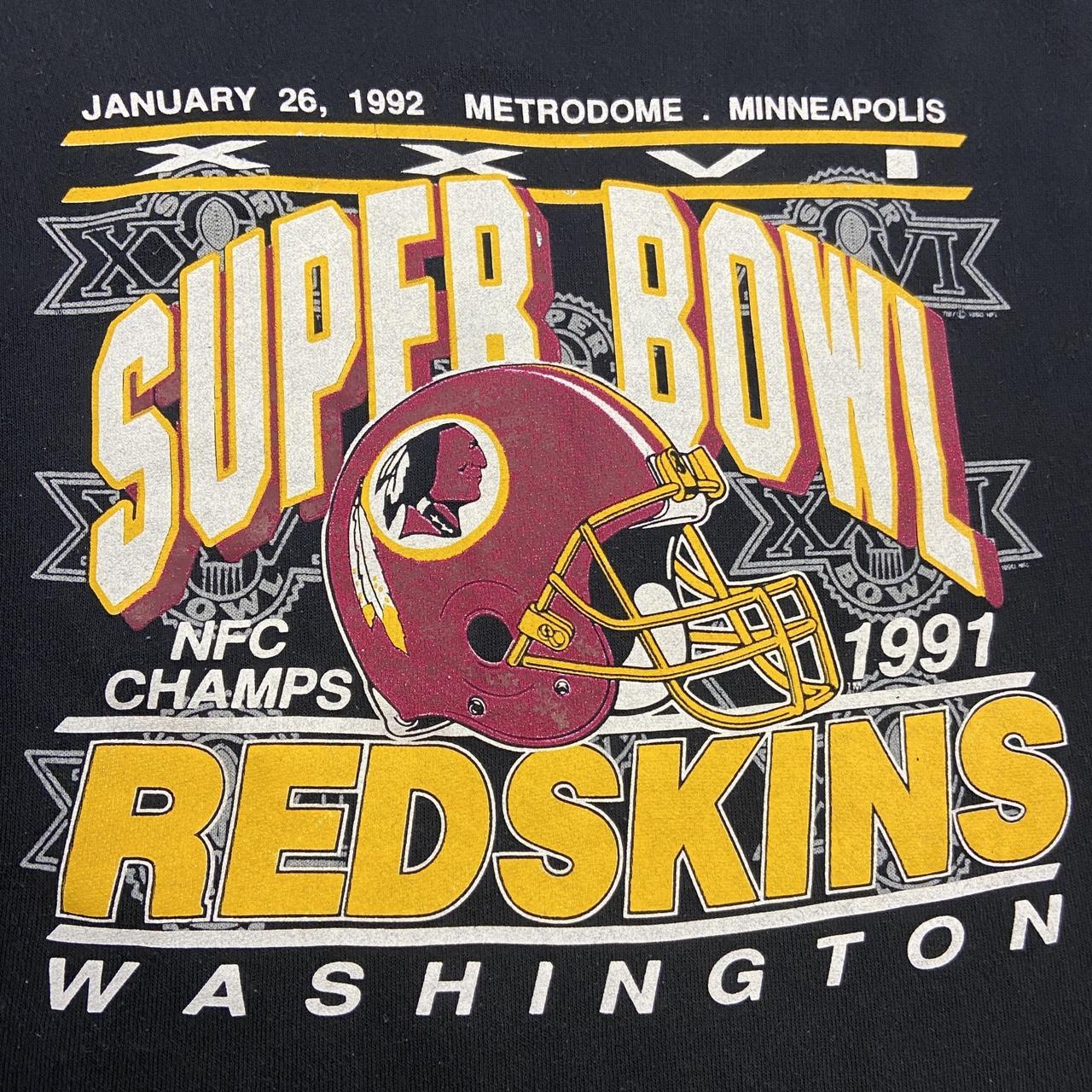 Vintage 90s USA Super Bowl 26 Washington Redskins NFL promotional graphic sweatshirt