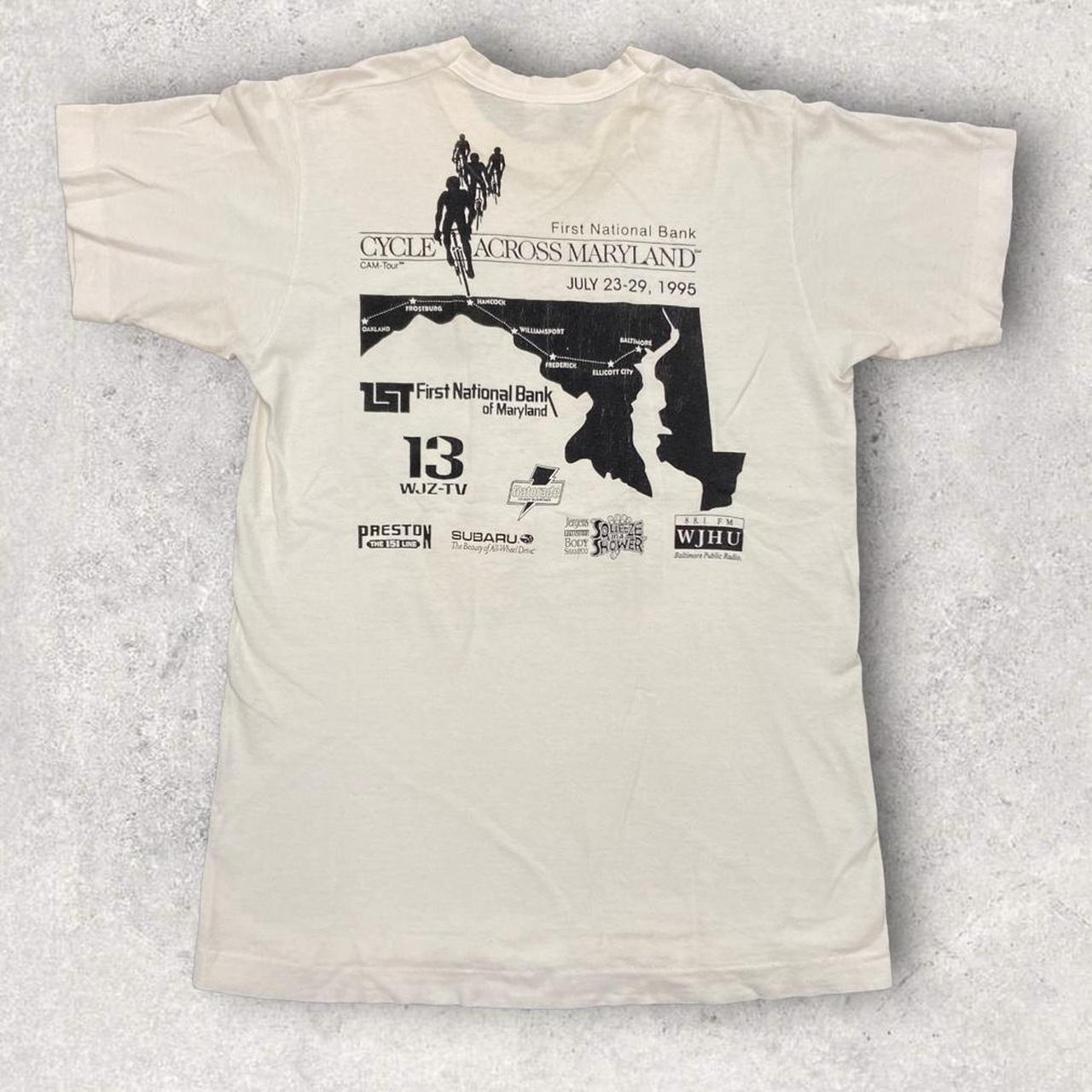 Vintage 90s USA cycling ‘cycle across Maryland’ first national bank graphic t-shirt