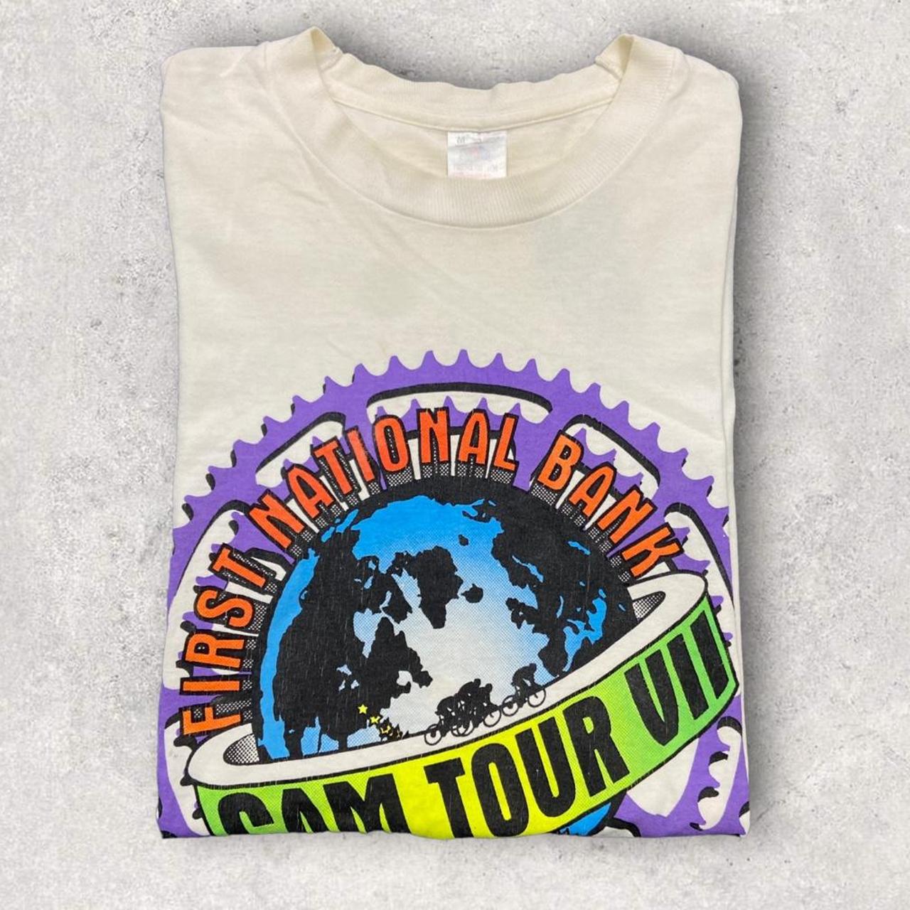 Vintage 90s USA cycling ‘cycle across Maryland’ first national bank graphic t-shirt
