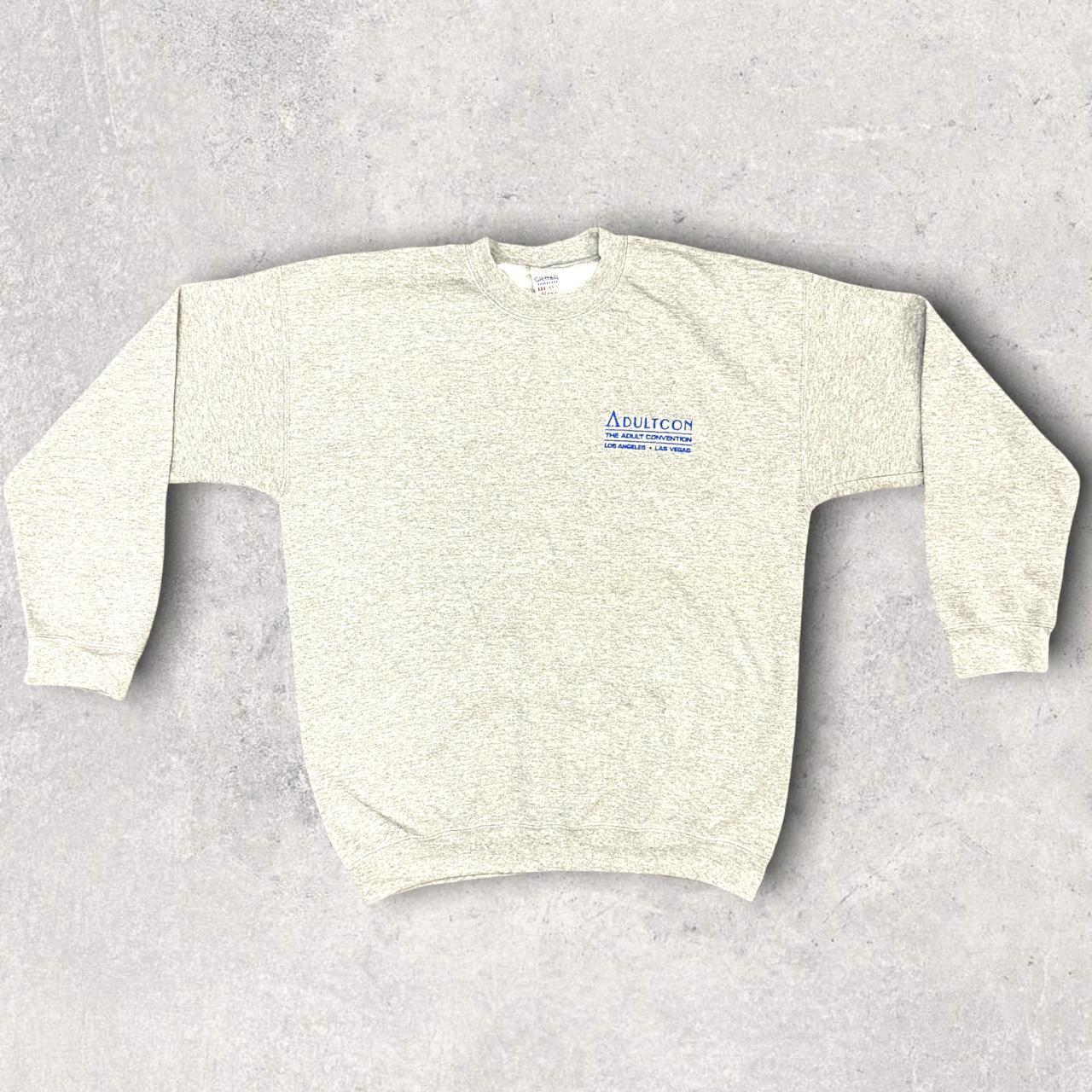 Vintage 90s USA Adultcon the adult convention Los Angeles Las Vegas promotional grey sweatshirt