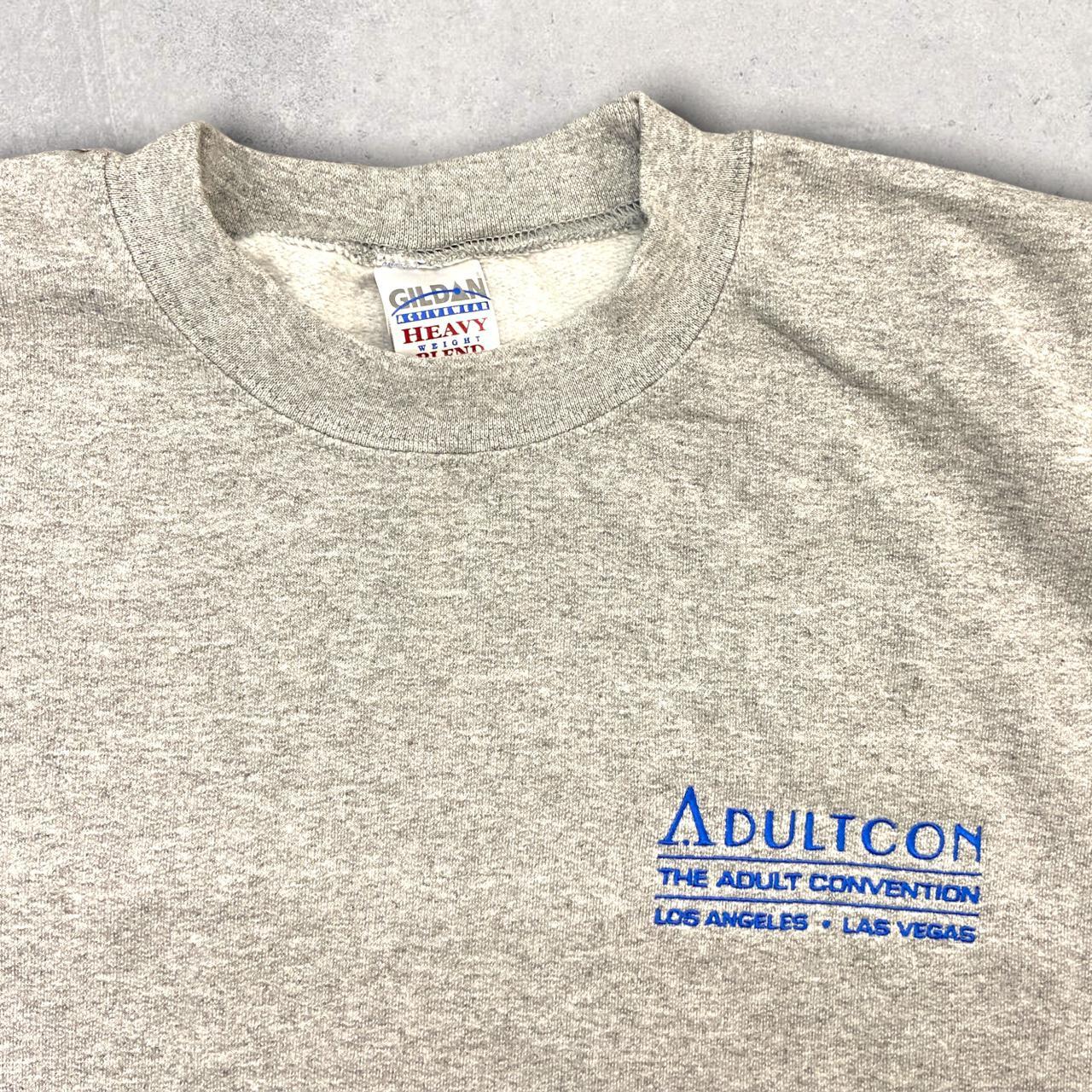 Vintage 90s USA Adultcon the adult convention Los Angeles Las Vegas promotional grey sweatshirt