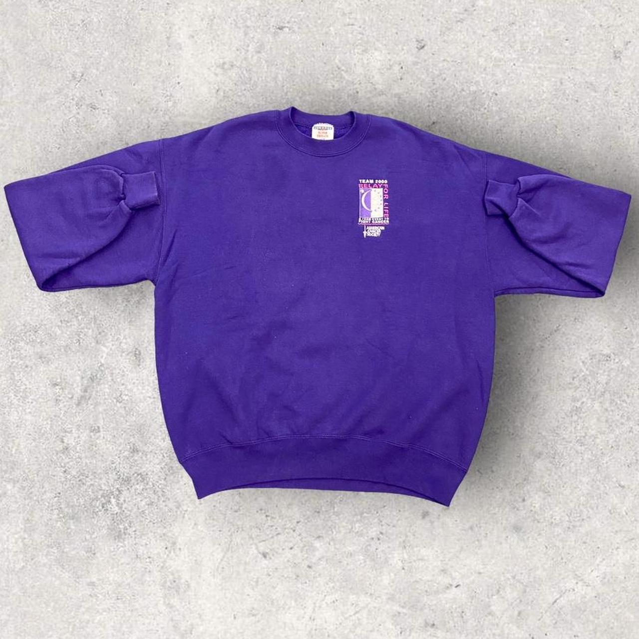 Vintage Y2K 2000 team relay for life American cancer society race promotional graphic sweatshirt
