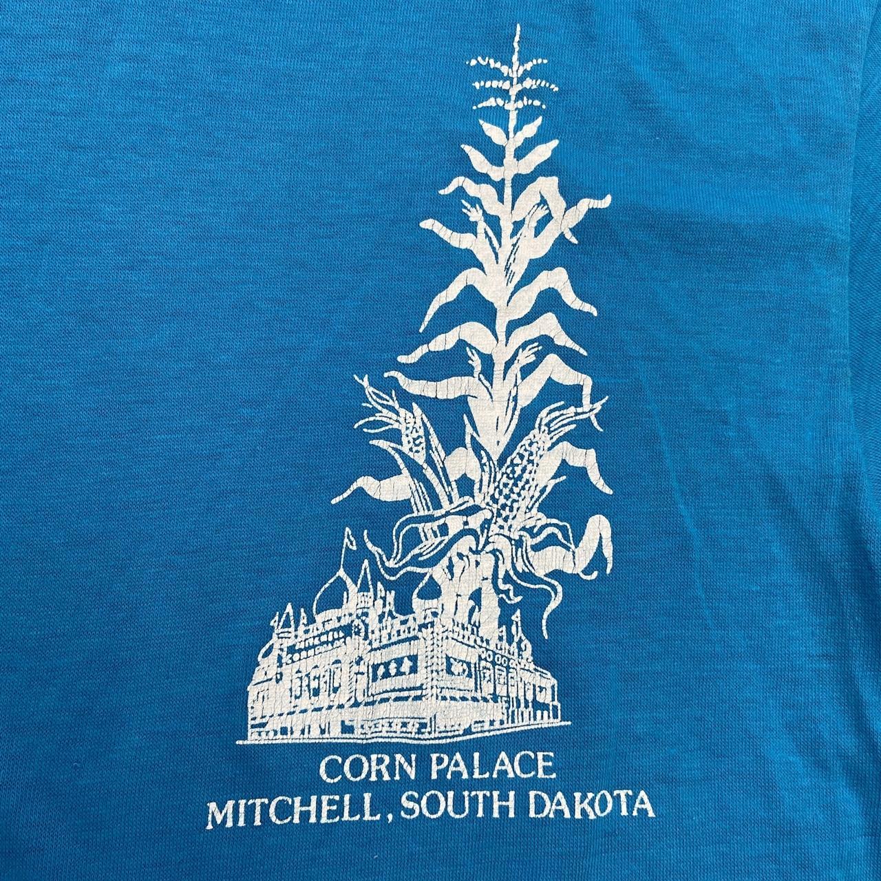 Vintage 90s USA corn palace Mitchell South Dakota single stitch graphic blue t-shirt