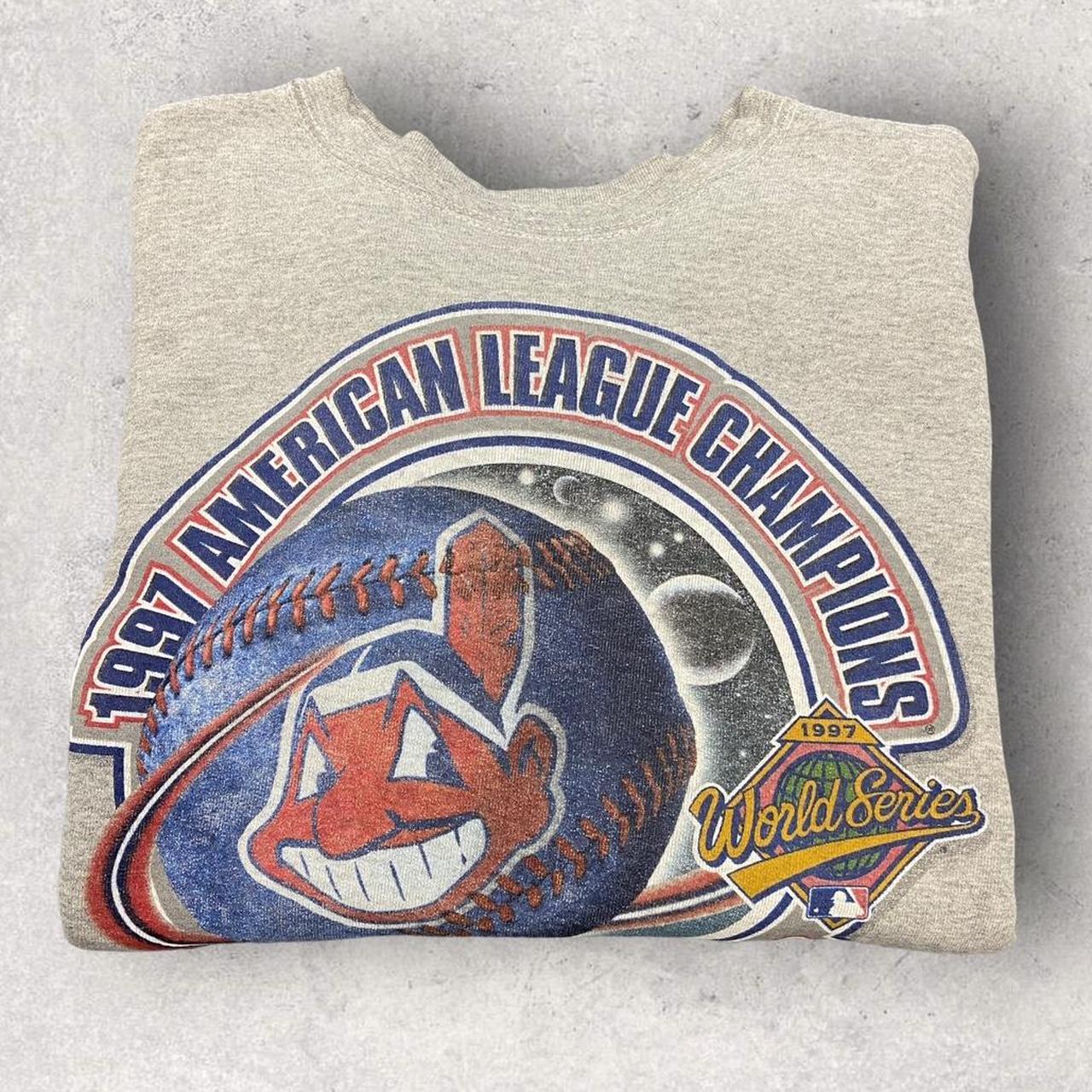 Vintage 90s USA Cleveland Indians World Series champions mlb Baseball promotional sweatshirt