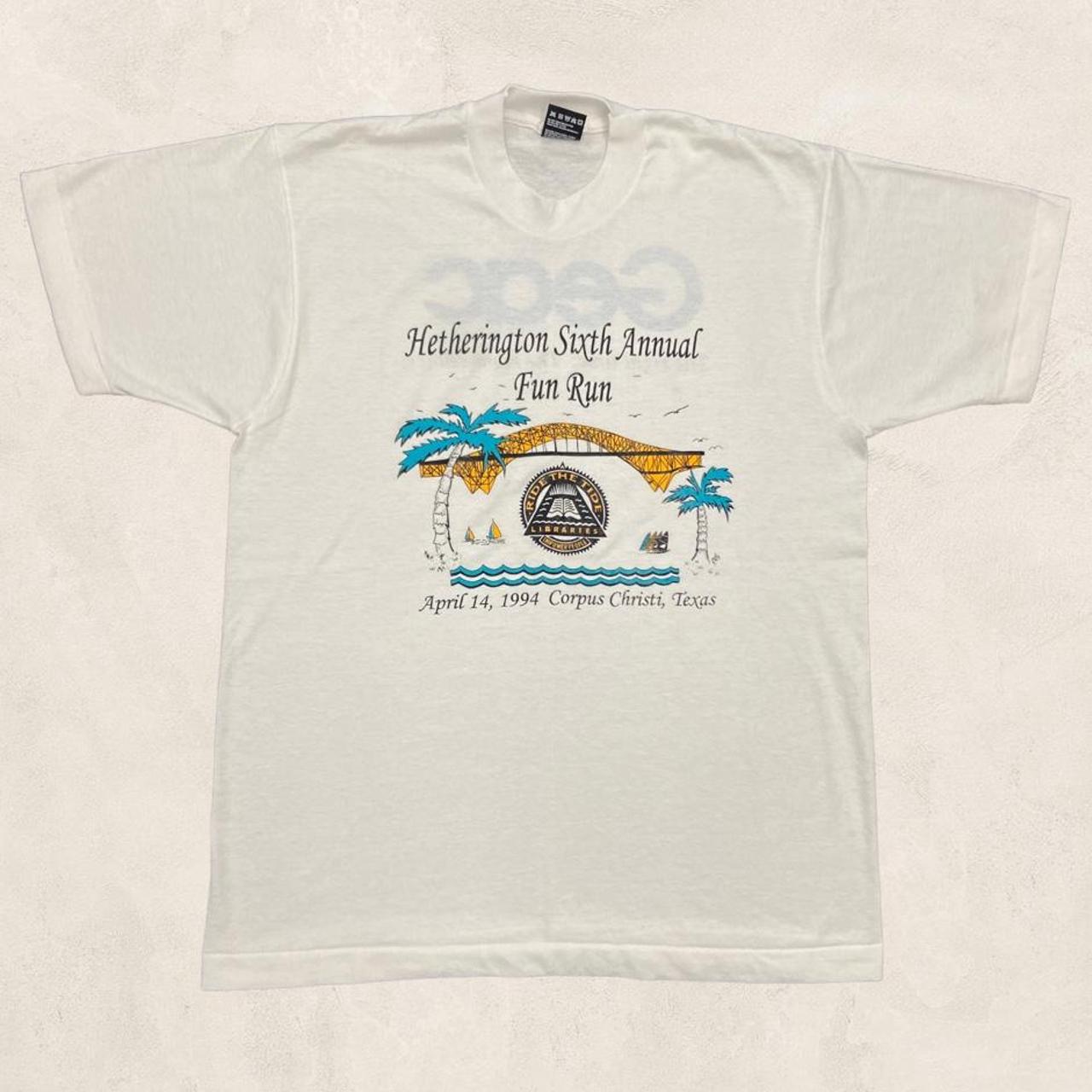 Vintage 90s USA sixth annual fun run Corpus Christi Texas graphic t-shirt