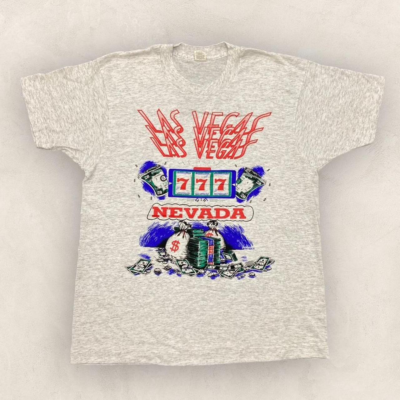 Vintage 90s USA Las Vegas Nevada casino slots promotional graphic