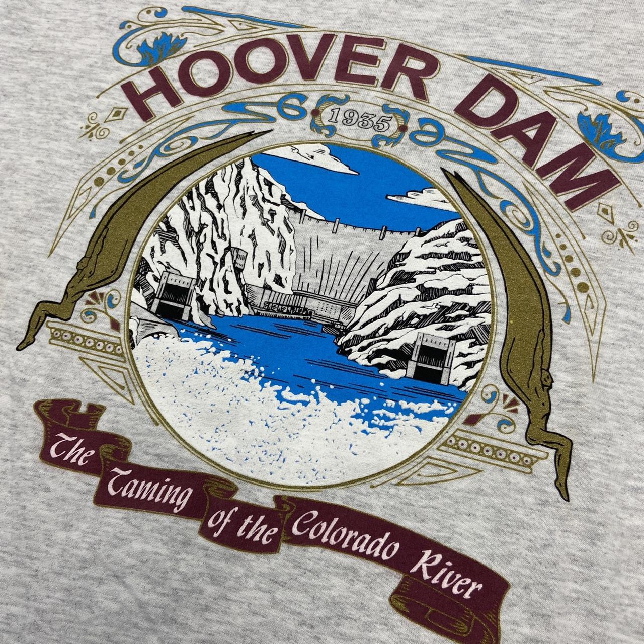Vintage 90s USA Hoover Dam Colorado River Nevada graphic grey t-shirt