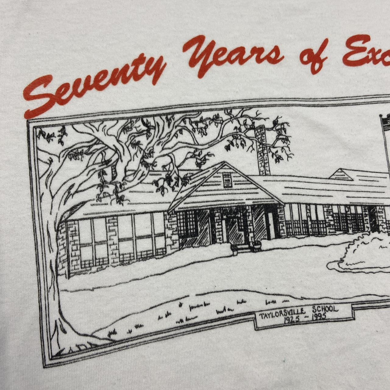Vintage 90s USA seventy years of excellence high school graphic t-shirt