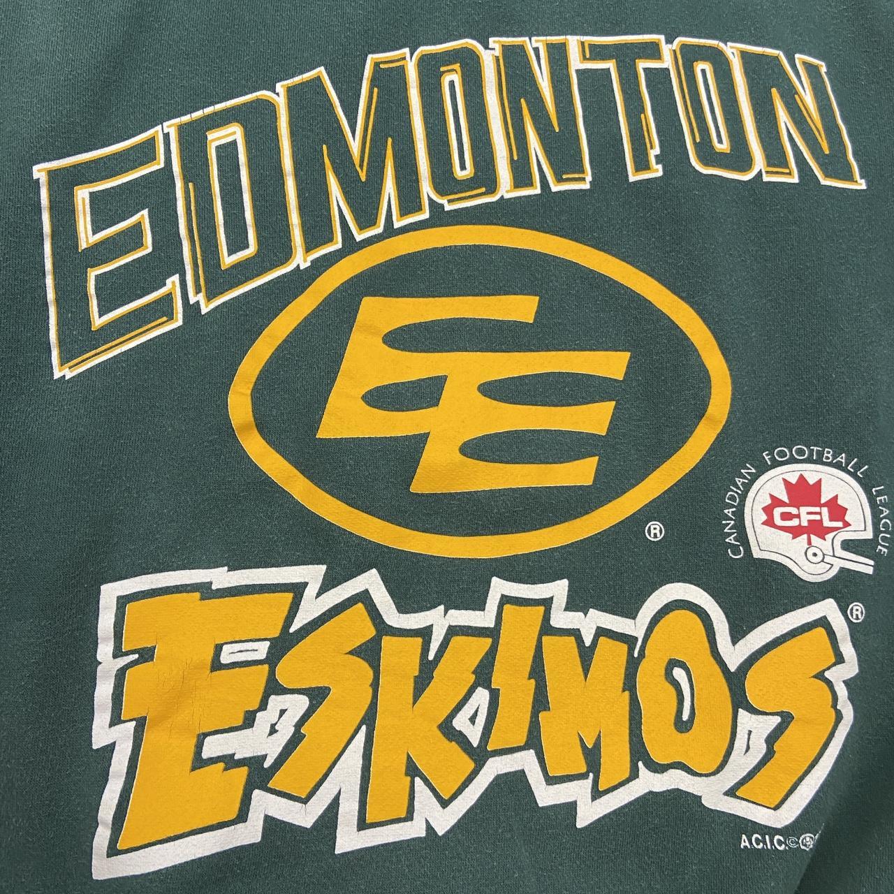 Vintage 90s Canada Edmonton Eskimos CFL Canadian Football League promotional graphic sweatshirt