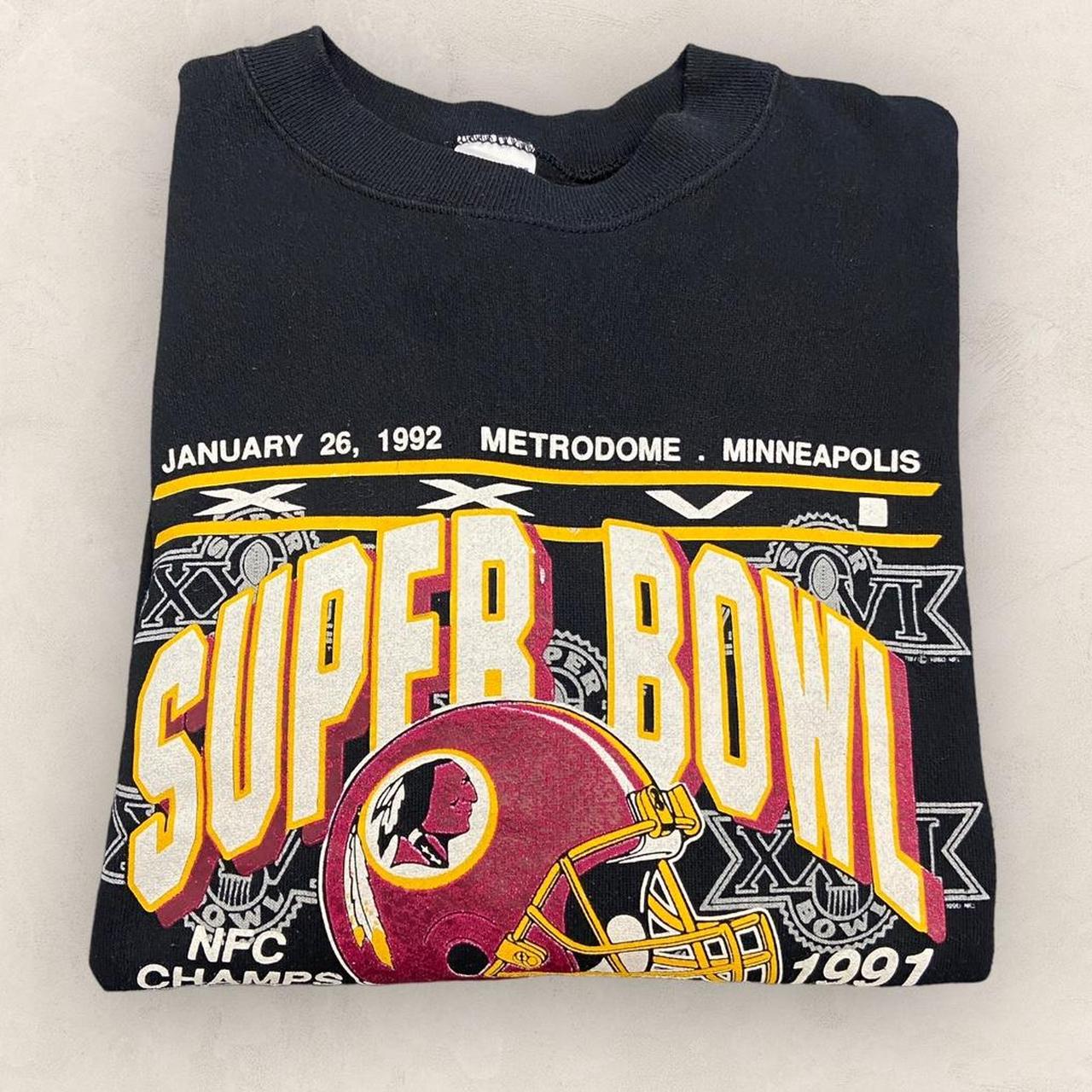 Vintage 90s USA Super Bowl 26 Washington Redskins NFL promotional graphic sweatshirt