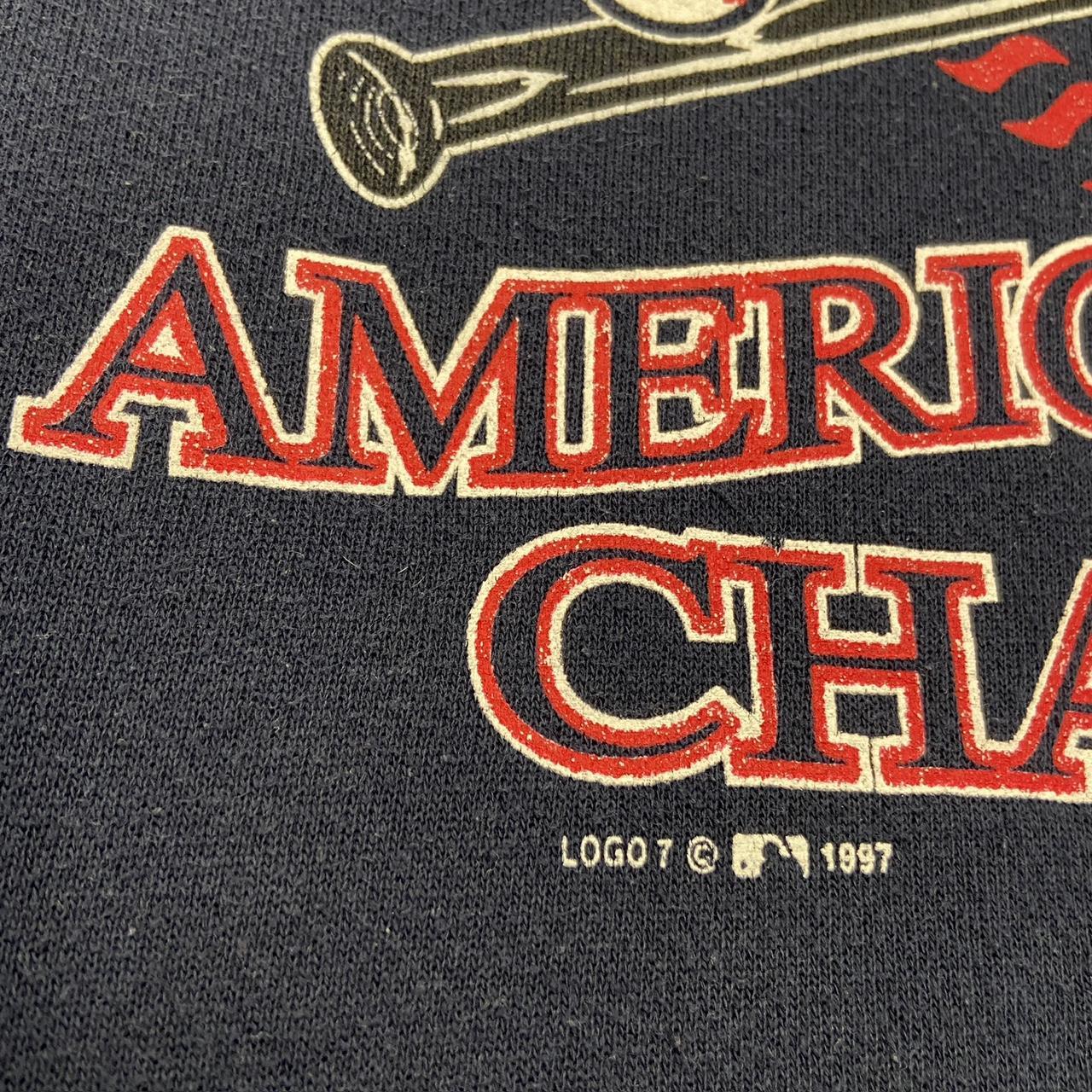 Vintage 90s USA Cleveland Indians MLB Baseball World Series promotional graphic sweatshirt