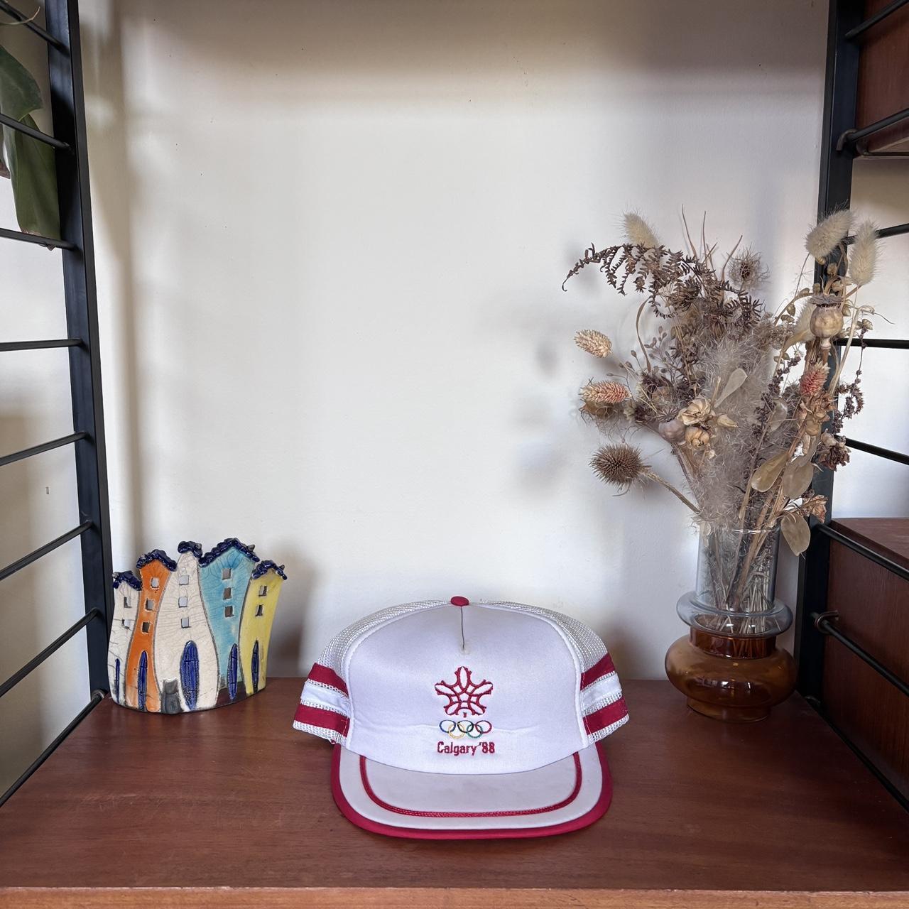 Vintage 80s Calgary Olympics winter games snow sports Canada trucker cap